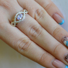 Срібна каблучка з золотими накладками