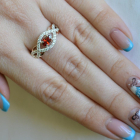 Срібна каблучка з золотими накладками