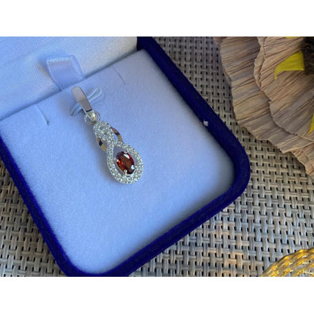 Серебряная подвеска с золотими вставками