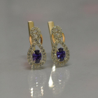 Срібні сережки з золотими вставками