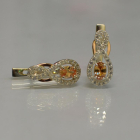 Срібні сережки з золотими вставками