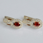 Срібні сережки з золотими вставками