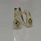 Срібні сережки з золотими вставками