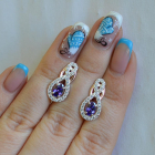 Срібні сережки з золотими вставками