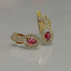 Срібні сережки з золотими вставками