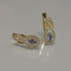 Срібні сережки з золотими вставками