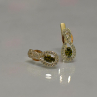 Срібні сережки з золотими вставками