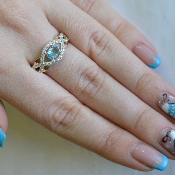 Срібні сережки з золотими вставками