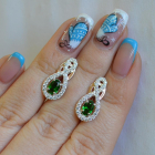 Срібні сережки з золотими вставками