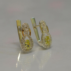 Срібні сережки з золотими вставками