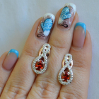 Срібні сережки з золотими вставками