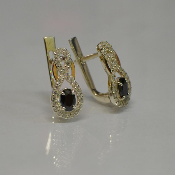 Срібні сережки з золотими вставками