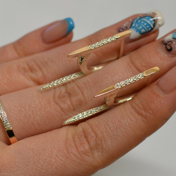 Срібний набір з золотими напайками