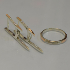 Срібний набір з золотими напайками