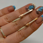 Срібний набір з золотими напайками