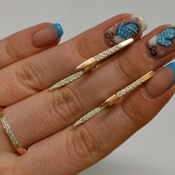 Срібний набір з золотими напайками