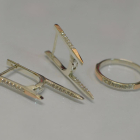 Срібний набір з золотими напайками