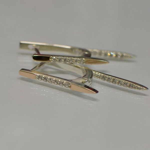 Серебряные серьги с золотом