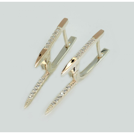 Серебряные серьги с золотом