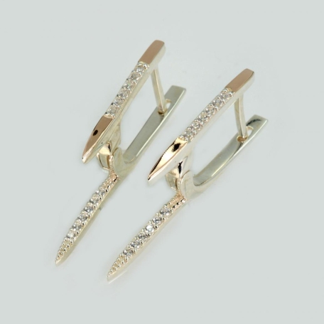 Срібні сережки з золотом