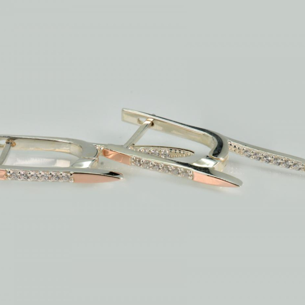 Серебряные серьги с золотом