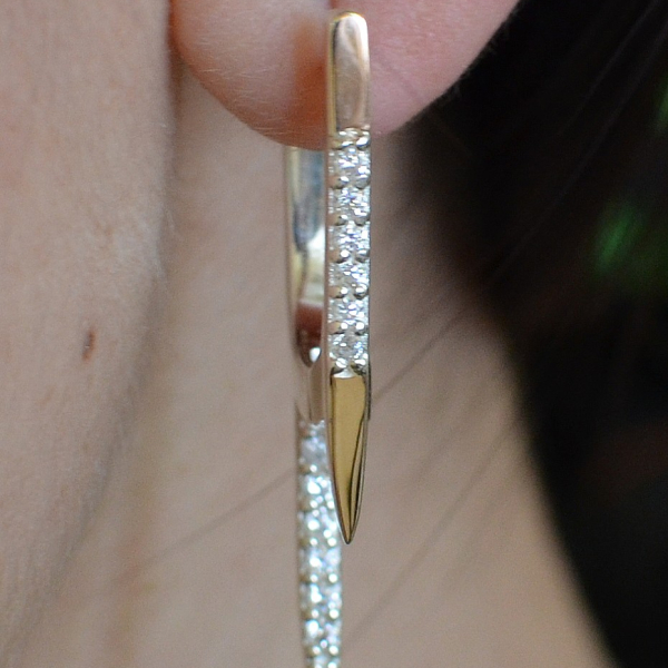 Серебряные серьги с золотом