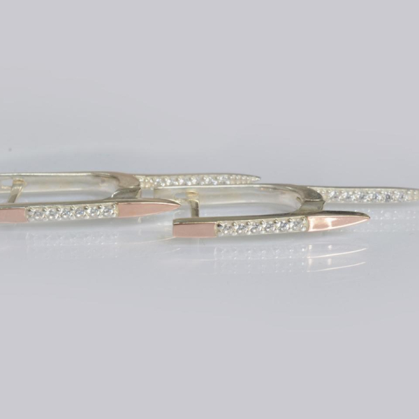 Серебряные серьги с золотом