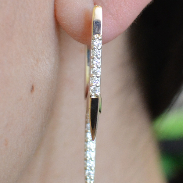 Серебряные серьги с золотом