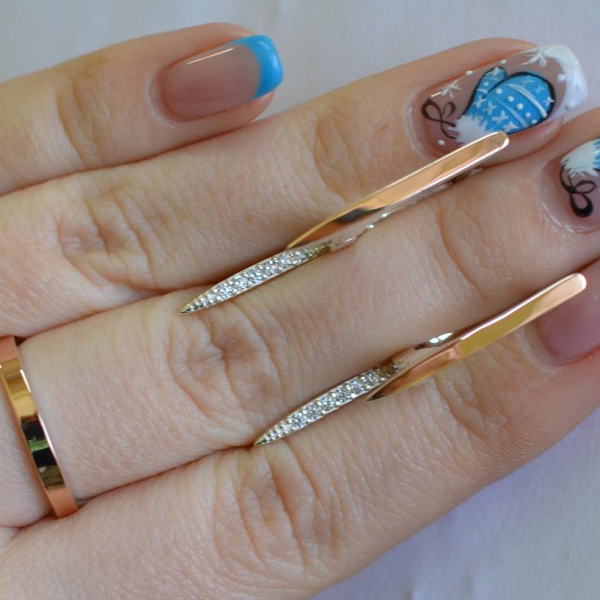 Срібний комплект з золотими вставками