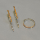 Срібний комплект з золотими вставками