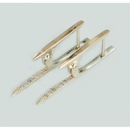 Серебряные серьги с золотыми вставками