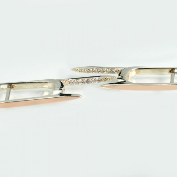 Срібні сережки з золотими вставками