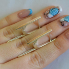 Срібні сережки з золотими вставками