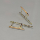 Срібні сережки з золотими вставками