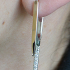 Срібні сережки з золотими вставками