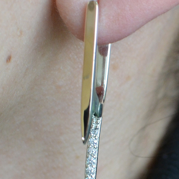 Срібні сережки з золотими вставками