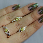 Срібний гарнітур з золотими пластинами