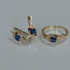 Срібний гарнітур з золотими пластинами