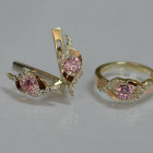 Срібний гарнітур з золотими пластинами