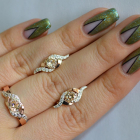 Срібний гарнітур з золотими пластинами