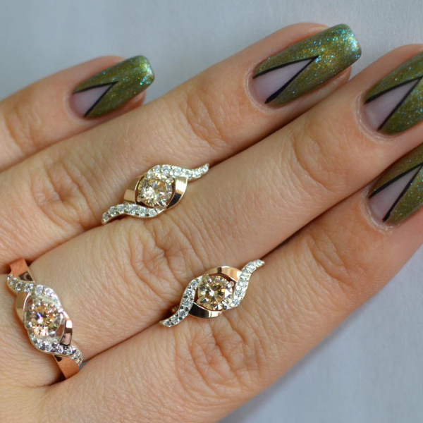 Срібний гарнітур з золотими пластинами