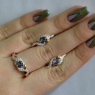 Срібний гарнітур з золотими пластинами