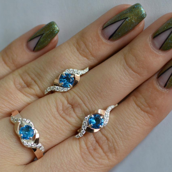 Срібний гарнітур з золотими пластинами