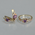 Срібний гарнітур з золотими пластинами