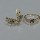 Срібний гарнітур з золотими пластинами