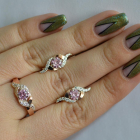 Срібний гарнітур з золотими пластинами