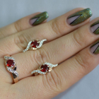 Срібний гарнітур з золотими пластинами