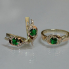 Срібний гарнітур з золотими пластинами