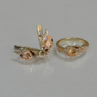 Срібний гарнітур з золотими пластинами