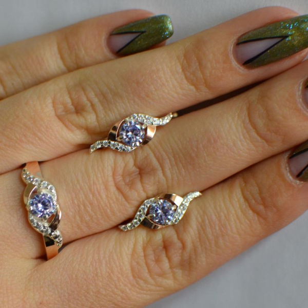 Срібний гарнітур з золотими пластинами